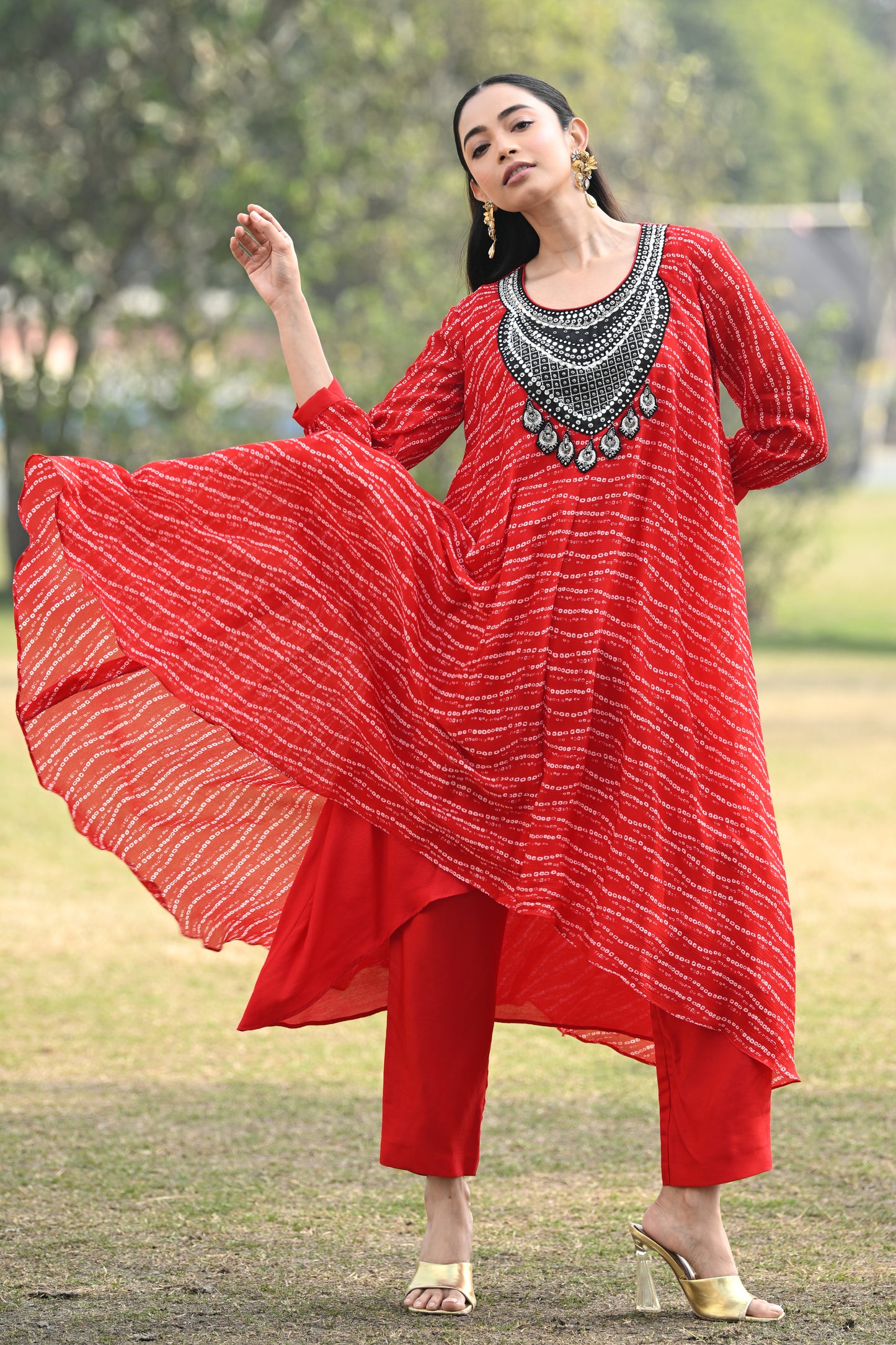 ANTIFIT BANDHEJ KURTA SET