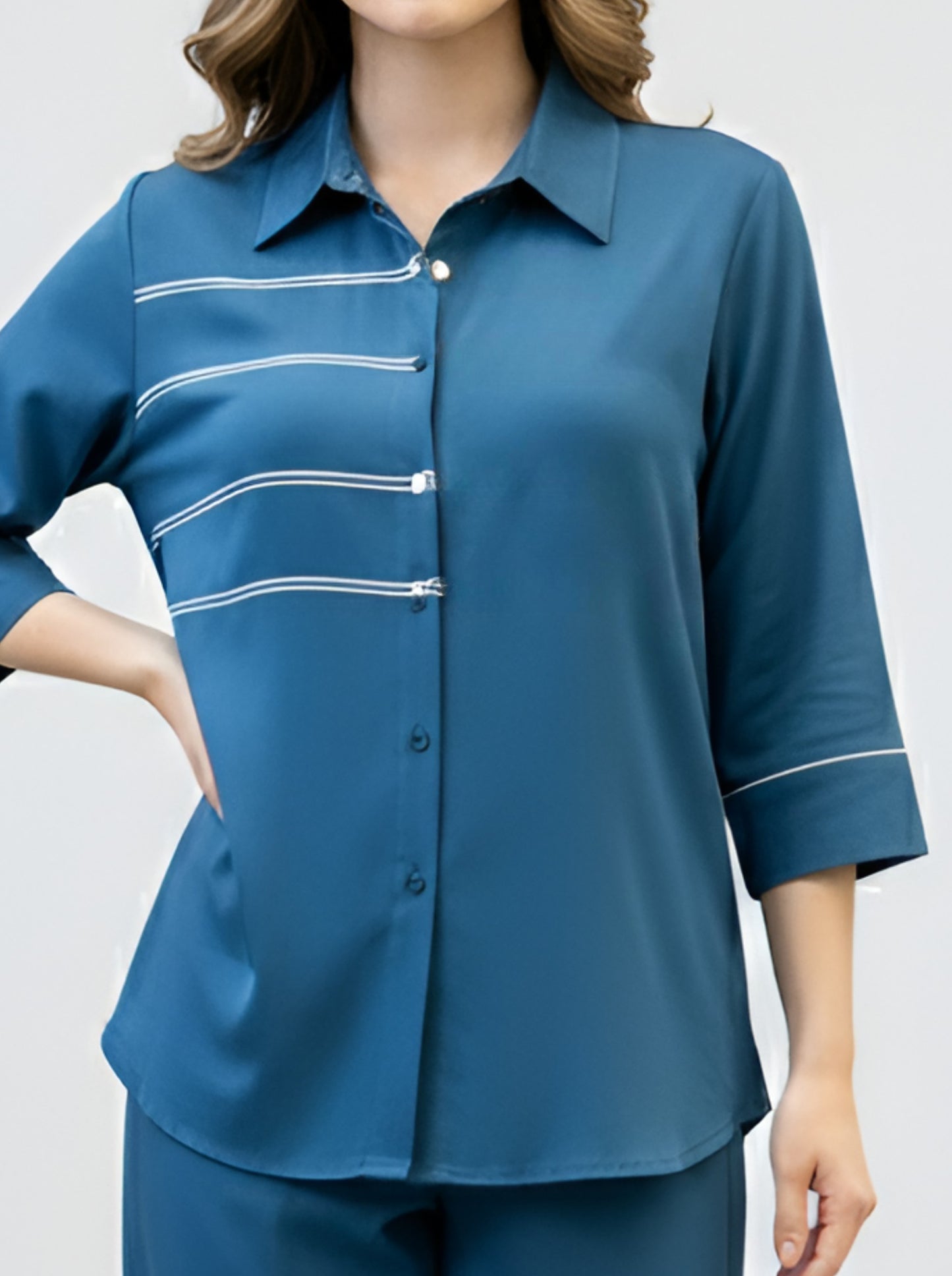 TEEL BLUE CHIC POPLIN CORDSET