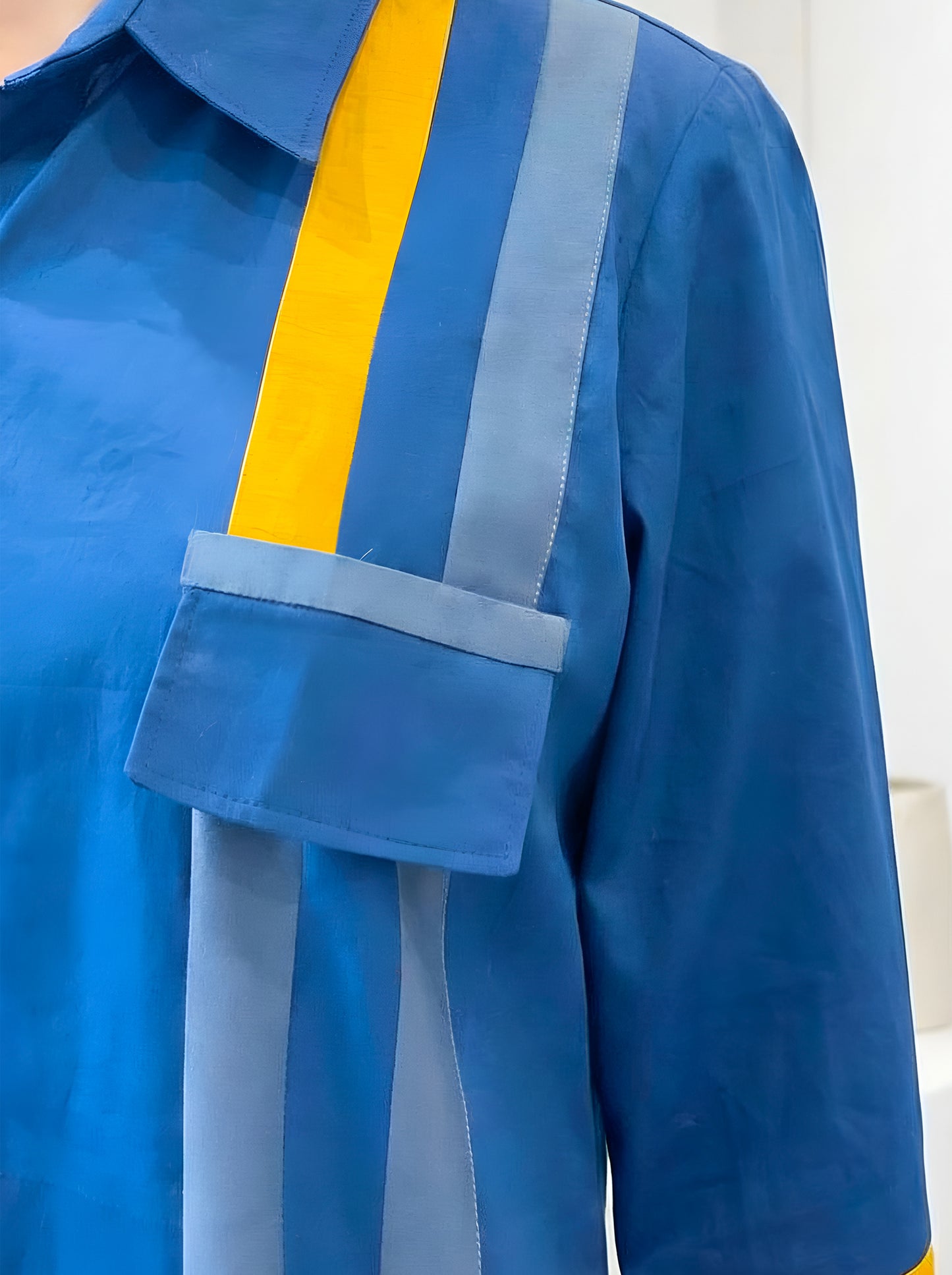 BLUE POPLIN SHIRT DRESS