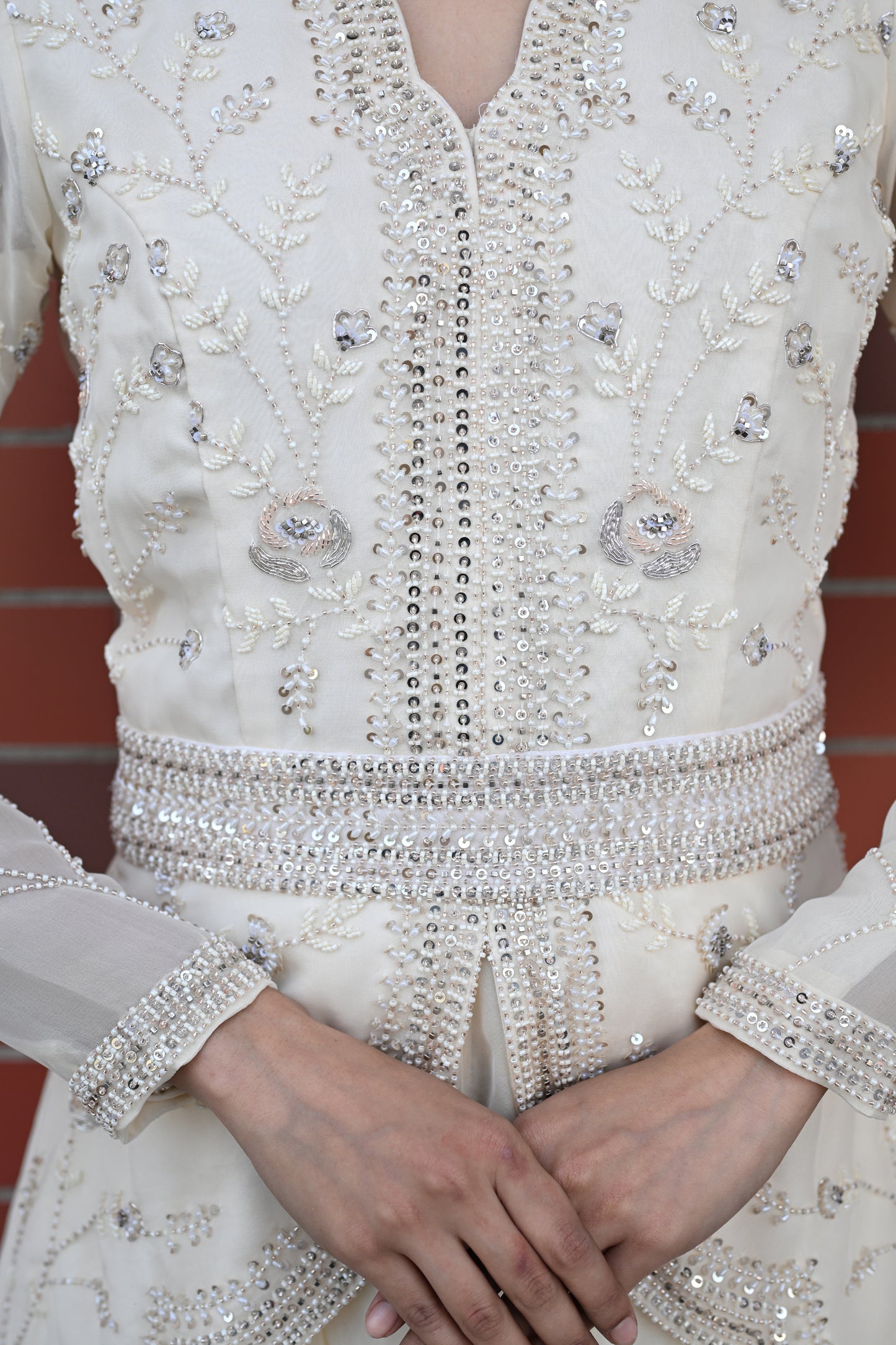 IVORY PEPLUM KURTA SET