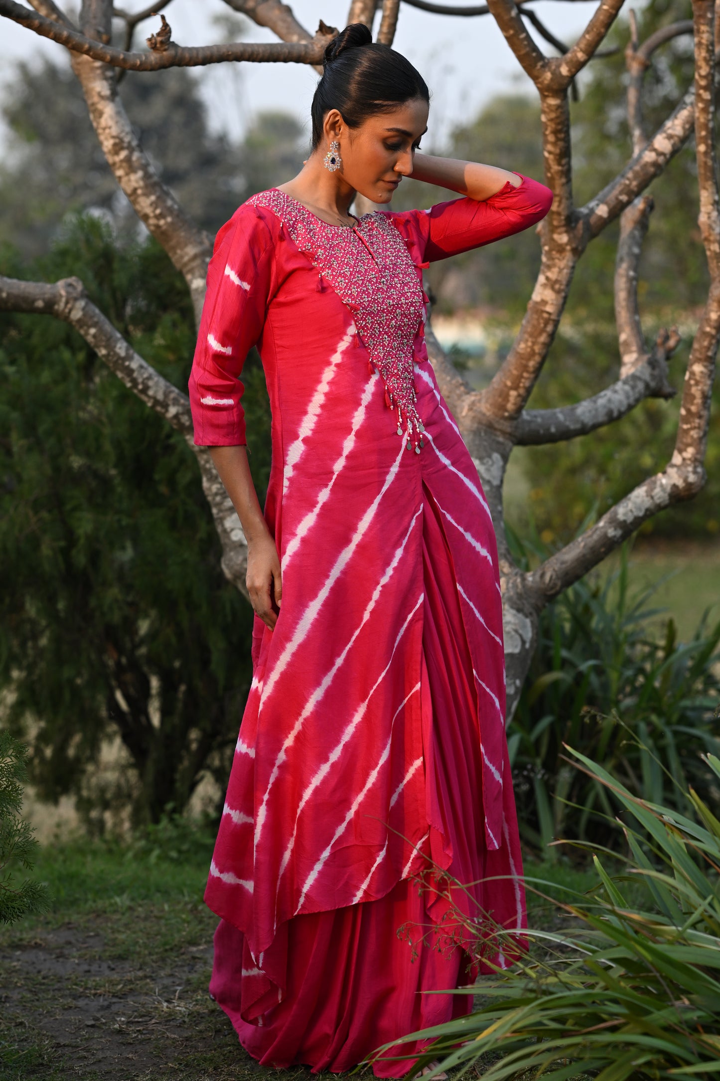 LAHERIYA JACKET WITH DRAPED INNER