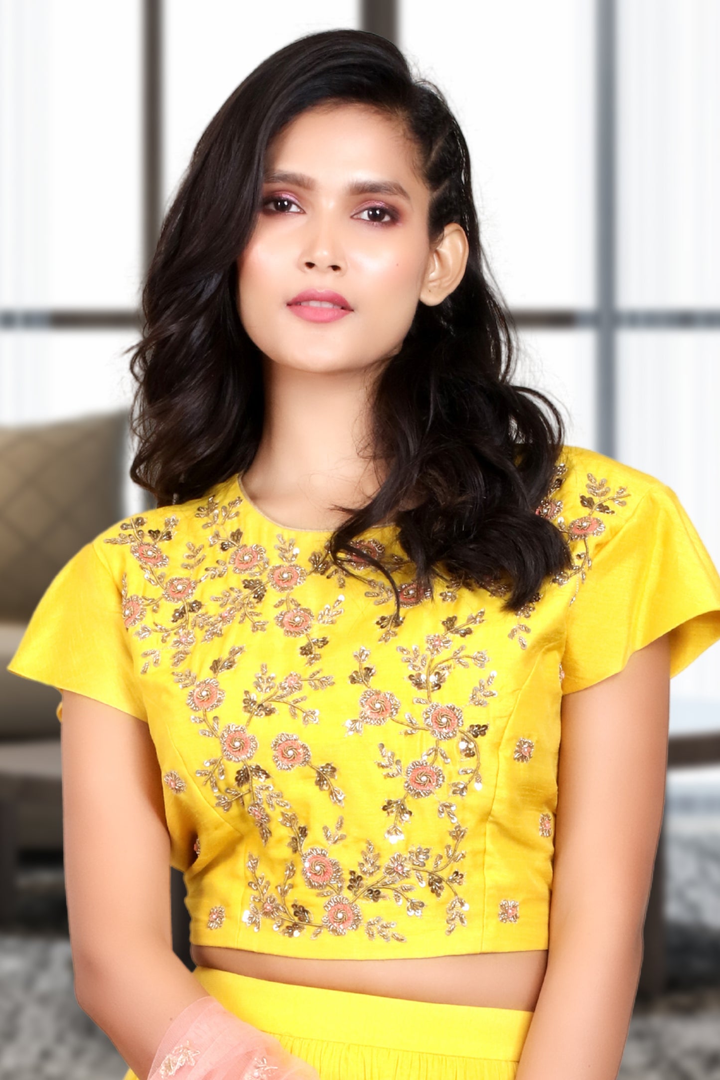 RUFFLE SKIRT PAIRED WITH BLOUSE AND DUPATTA