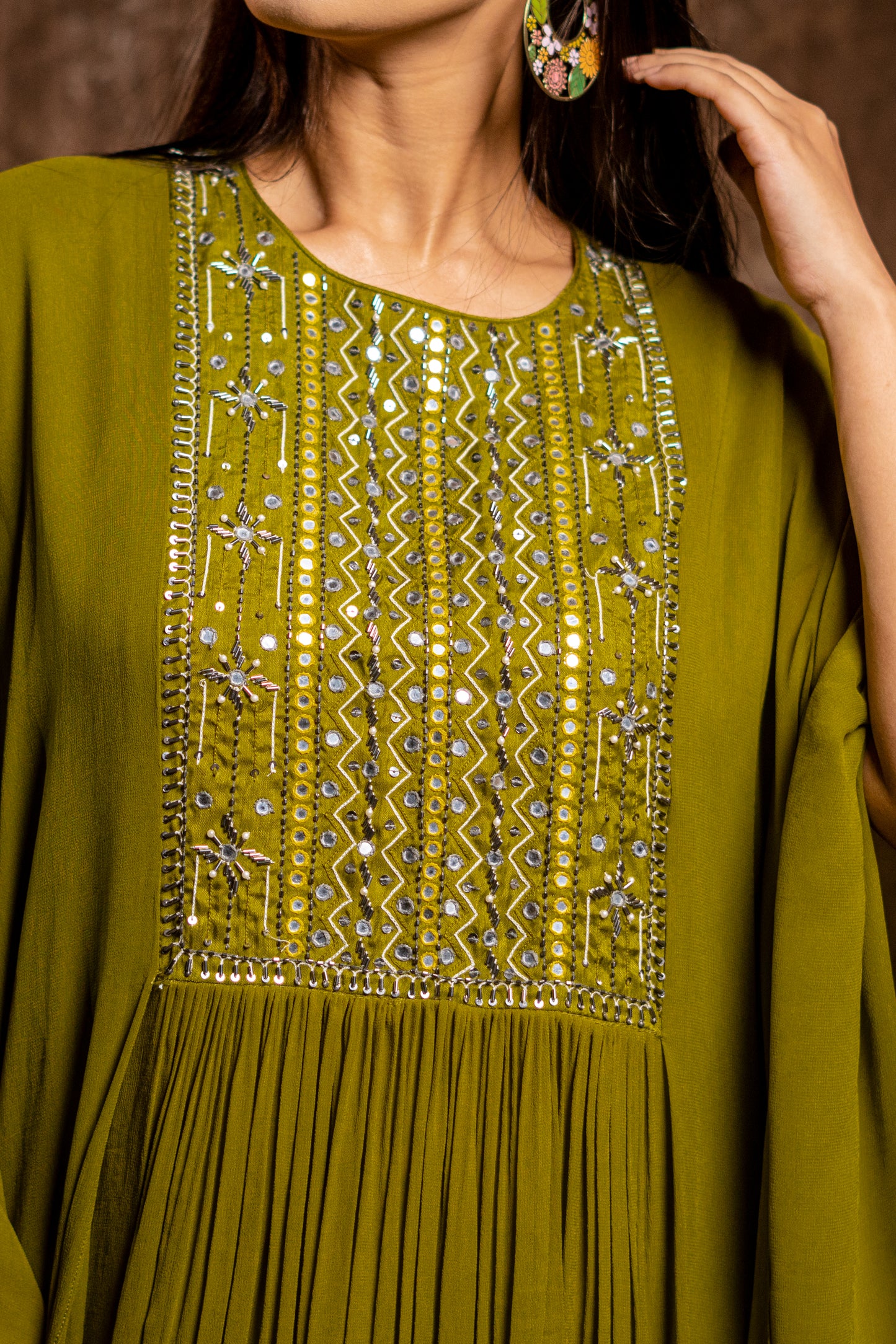 KAFTAN STYLE TUNIC PAIRED WITH SHARARA PANTS