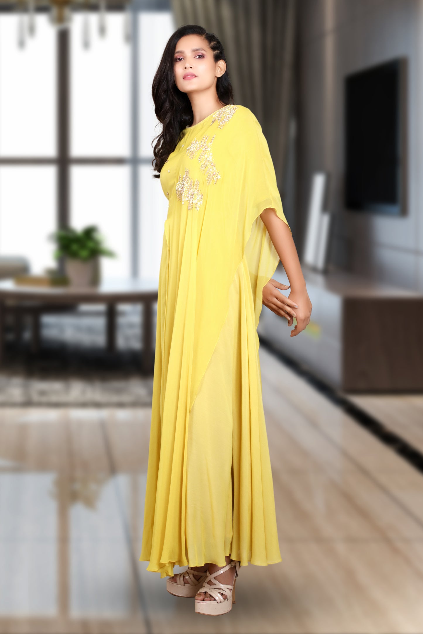 INDOWESTERN COWL DRESS