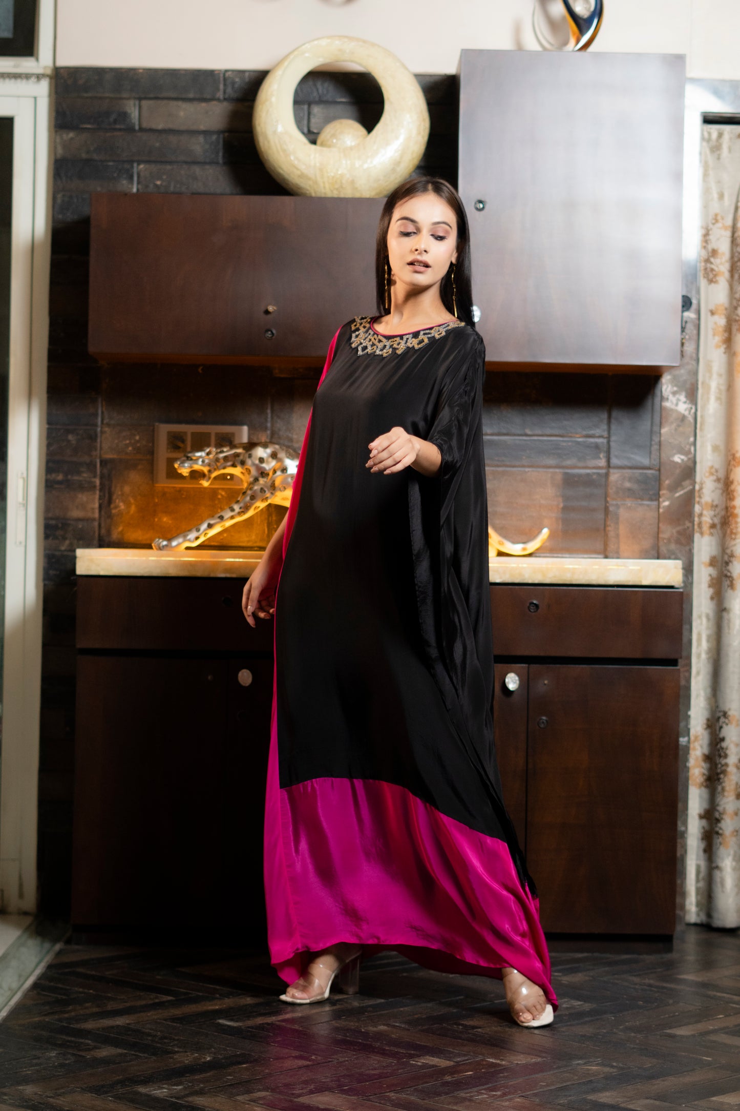 KAFTAN WITH COLOUR BLOCKIN