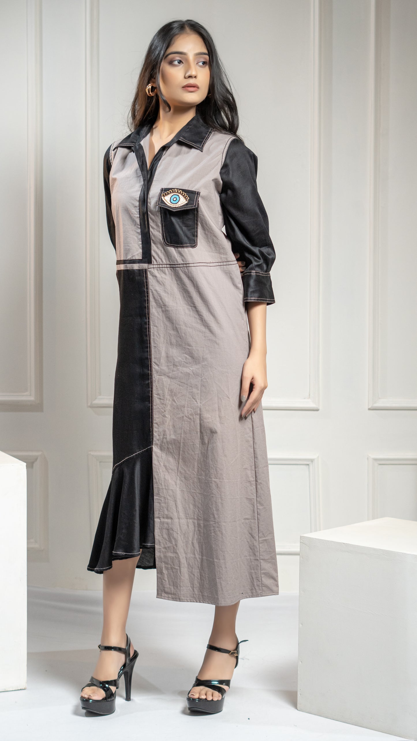 COLOUR BLOCKING DRESS