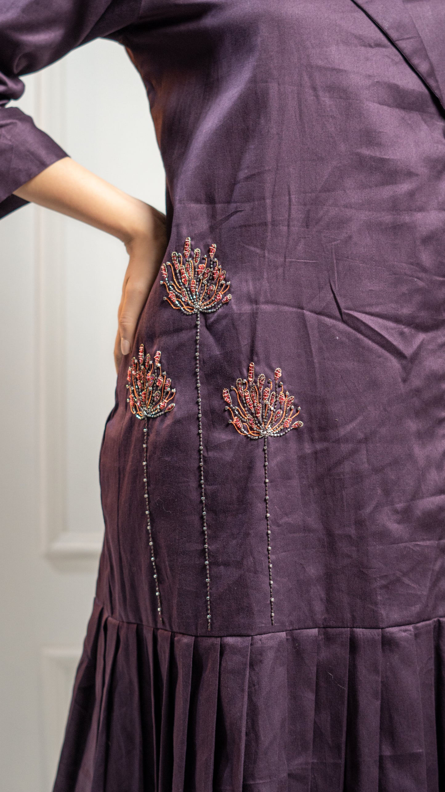 DRESS WITH FLORAL EMBROIDERY