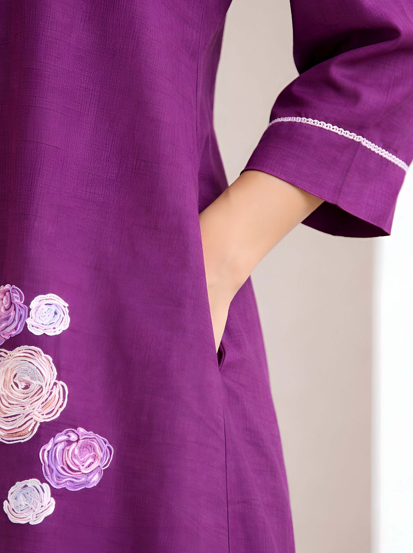 WINE A LINE TUNIC WITH SIDE SLIT