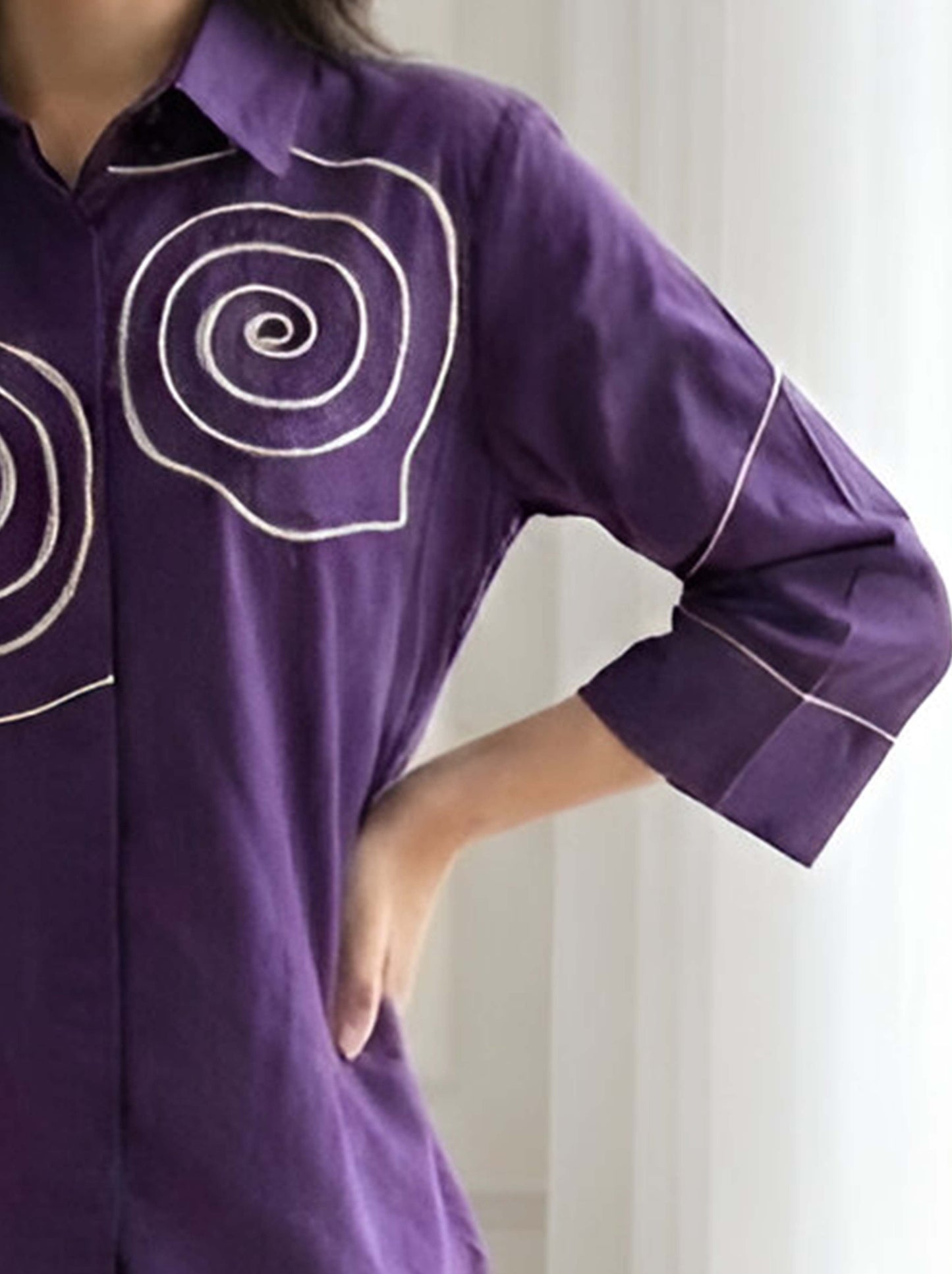 PURPLE SPIRAL POPLIN CORDSET