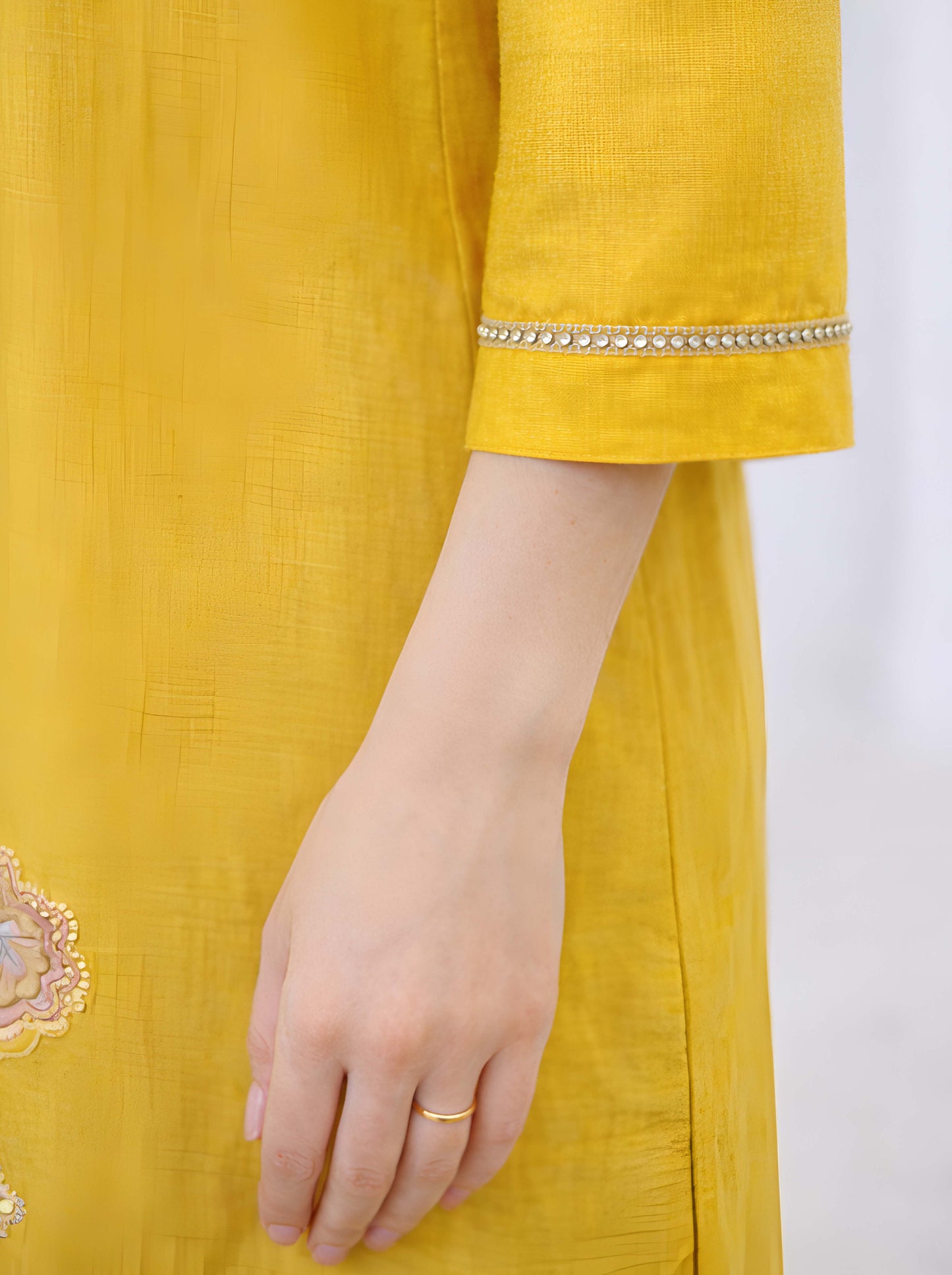 YELLOW A LINE TUNIC WITH SIDE SLIT