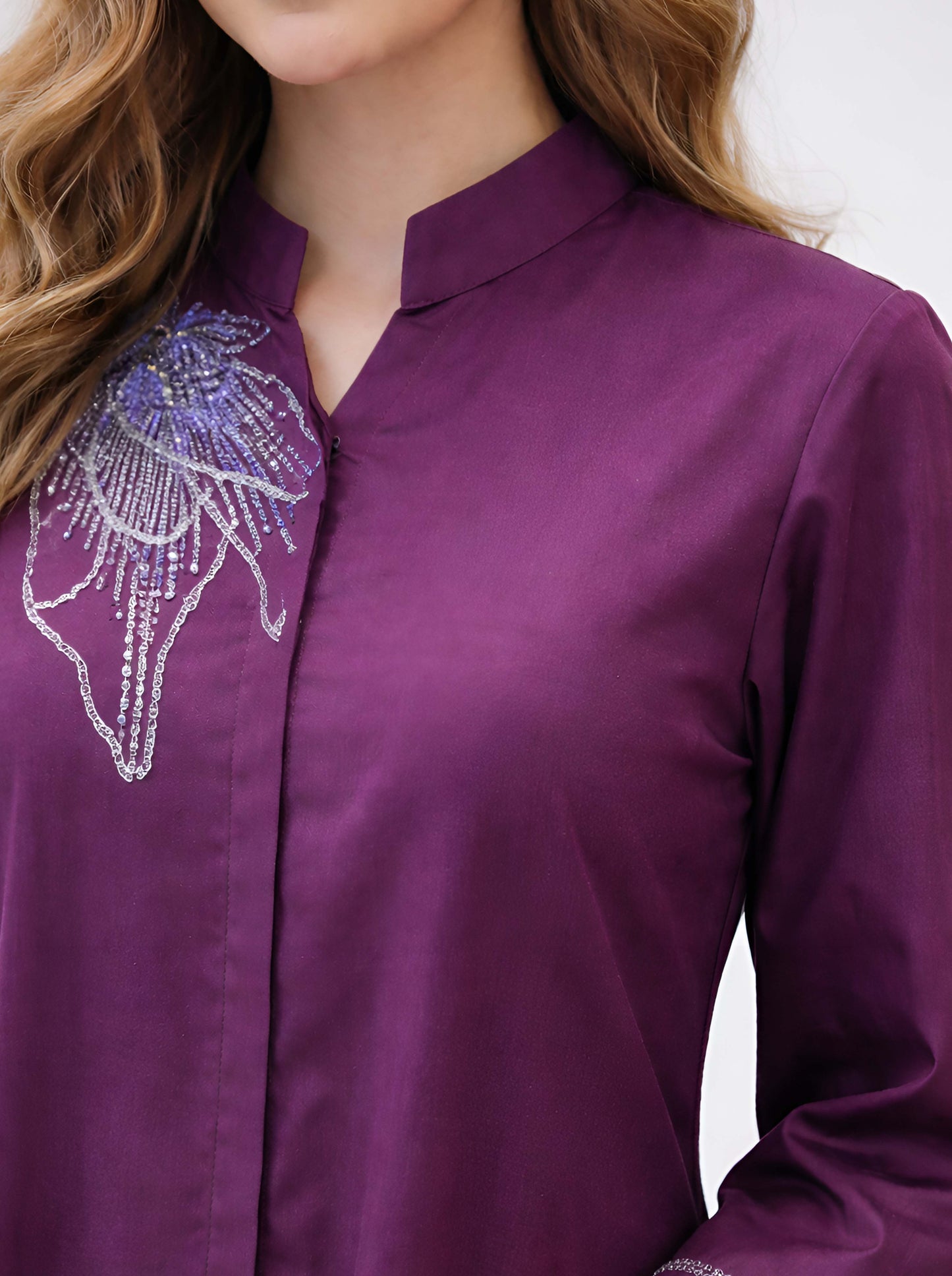 WINE A LINE TUNIC WITH SIDE SLITS