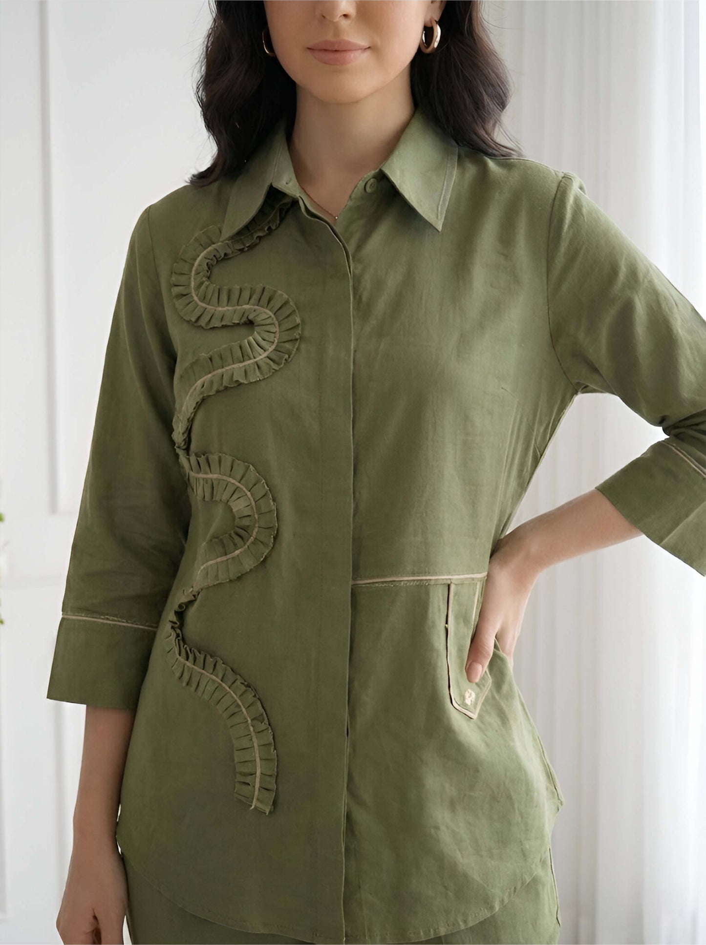 LIGHT GREEN STYLISH POPLIN CORDSET