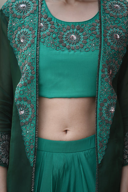GREEN OMBRE CAPE SET