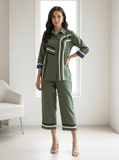 GREEN STYLISH CORDSET