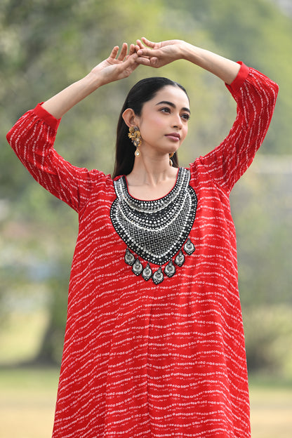 ANTIFIT BANDHEJ KURTA SET