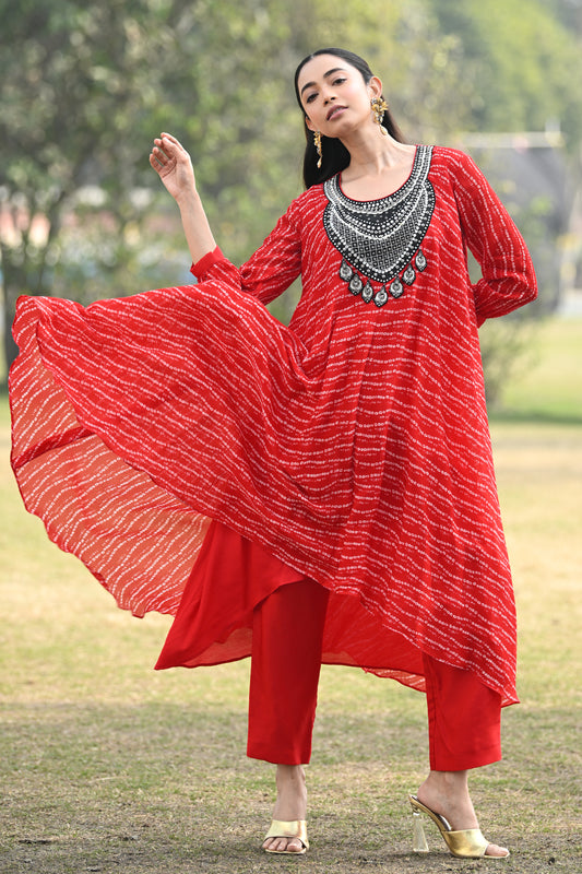 ANTIFIT BANDHEJ KURTA SET