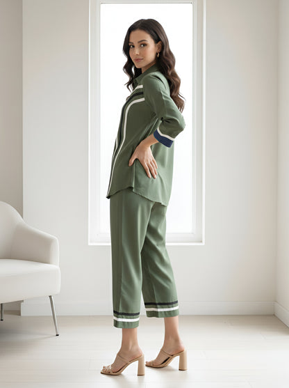 GREEN STYLISH CORDSET