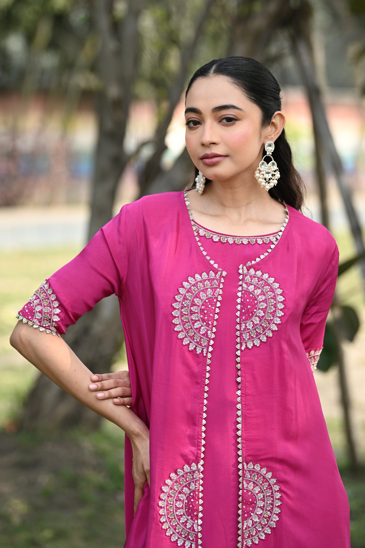 FUSCHIA PINK JACKET SET