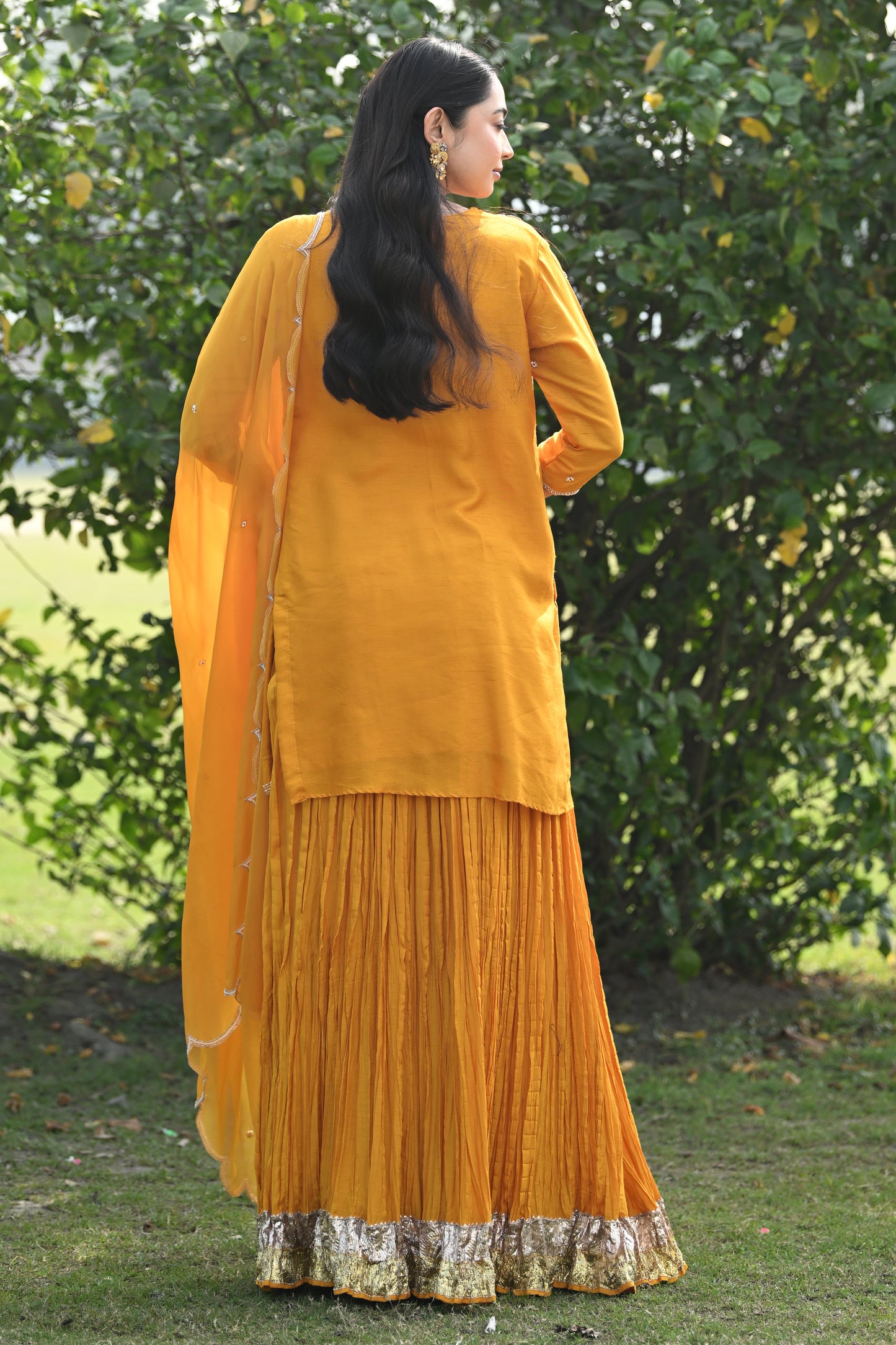 KURTA SET WITH CRUSH SKIRT
