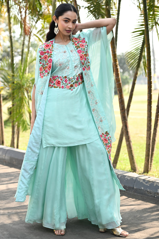 AQUA BLUE CAPE SET