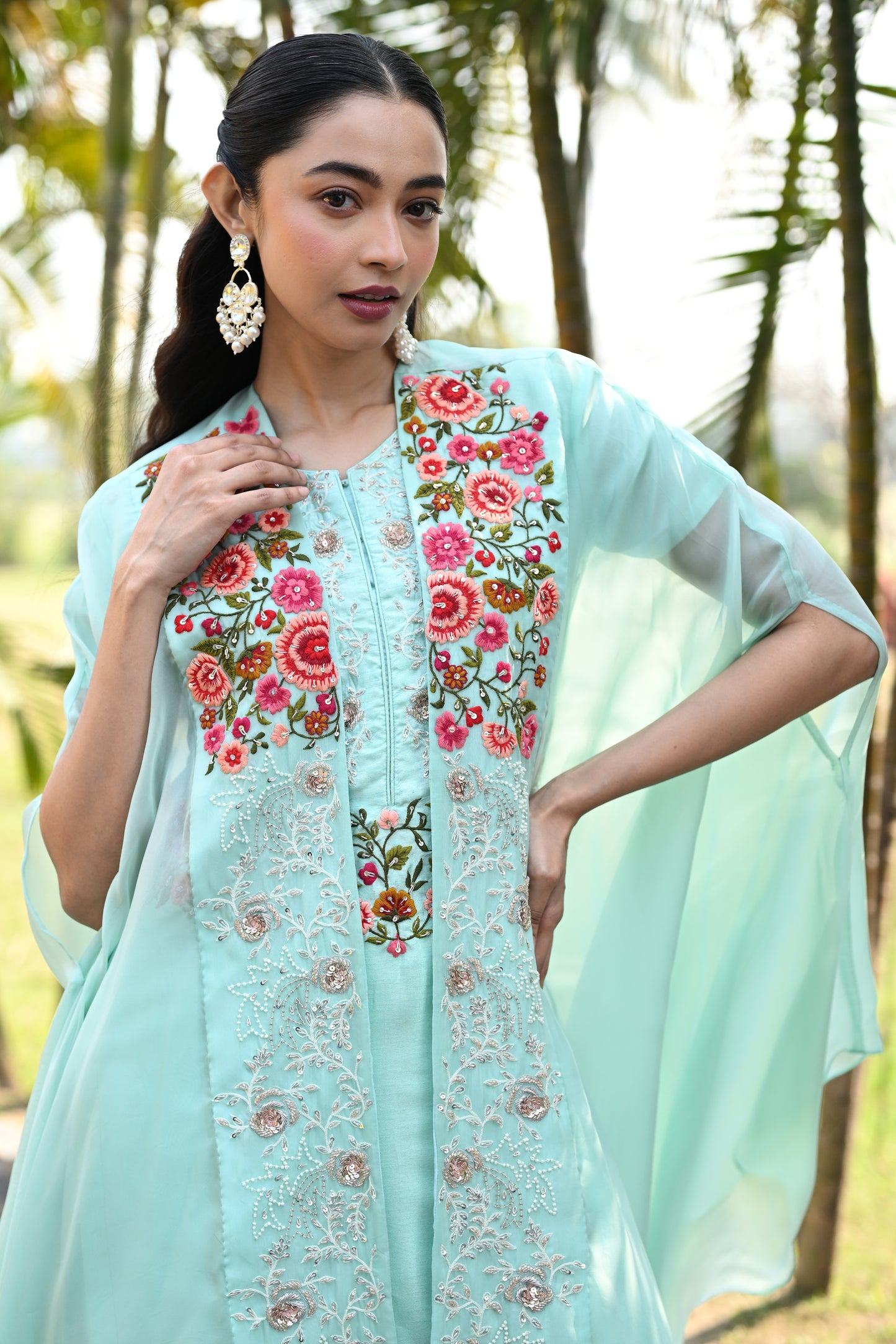 AQUA BLUE CAPE SET
