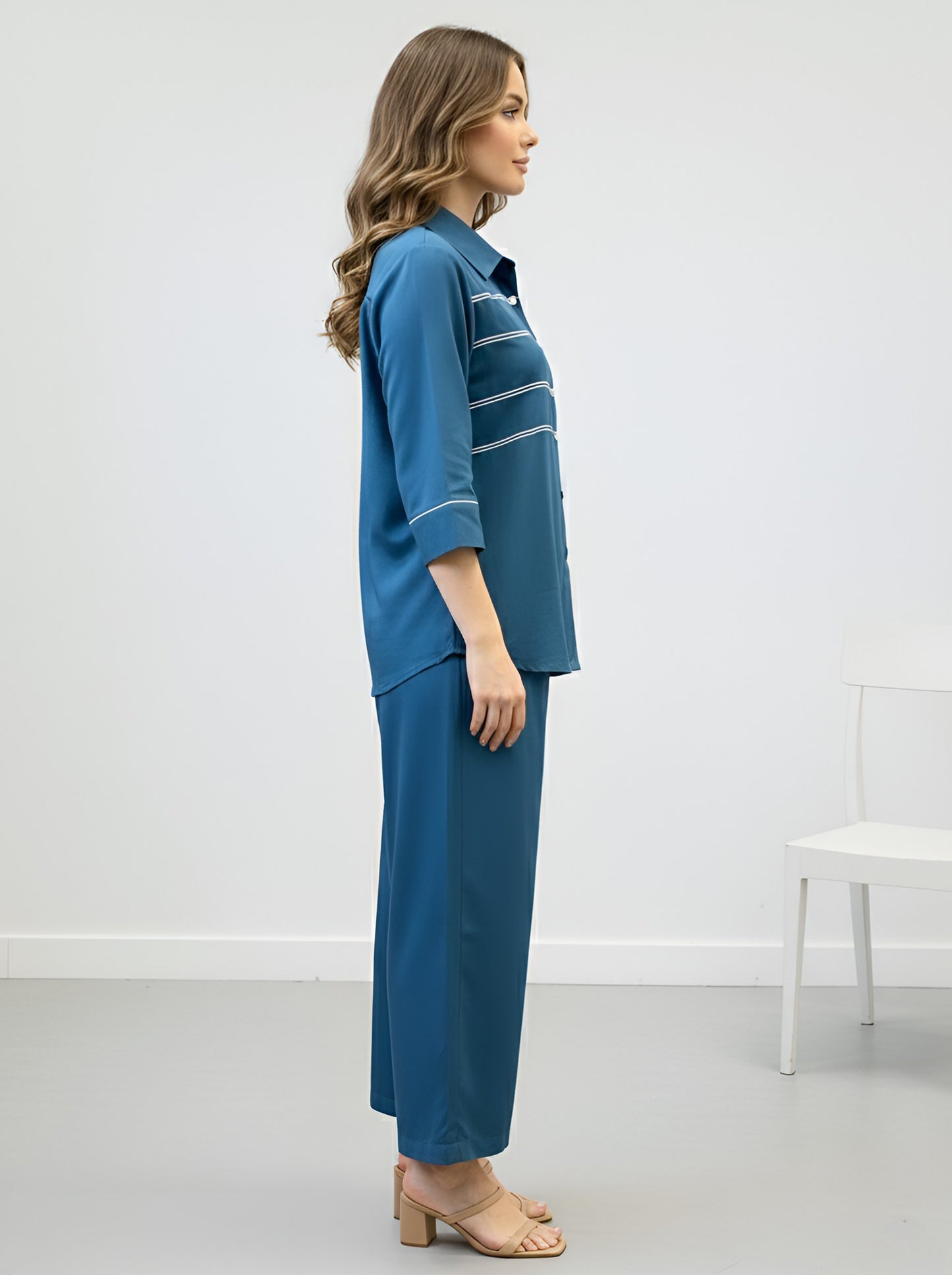 TEEL BLUE CHIC POPLIN CORDSET