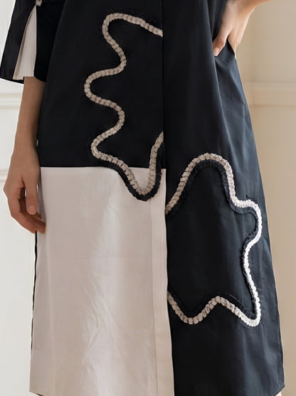 BLACK COLOUR BLOCKING DRESS
