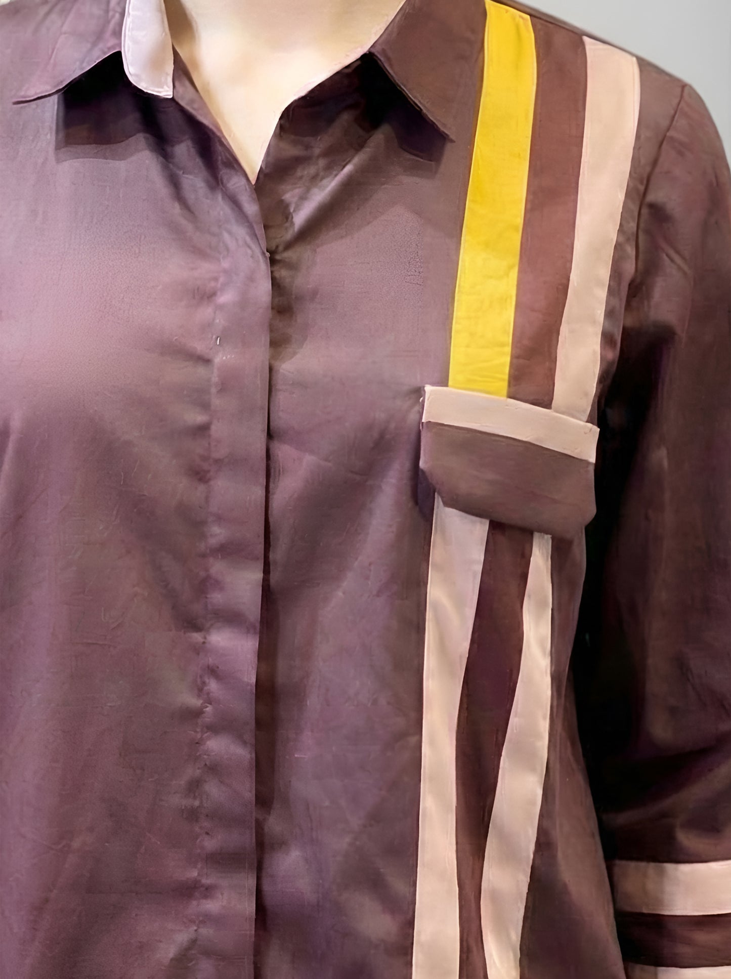 BROWN POPLIN SHIRT DRESS