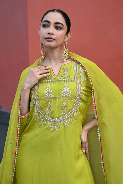 GREEN SHARARA SET