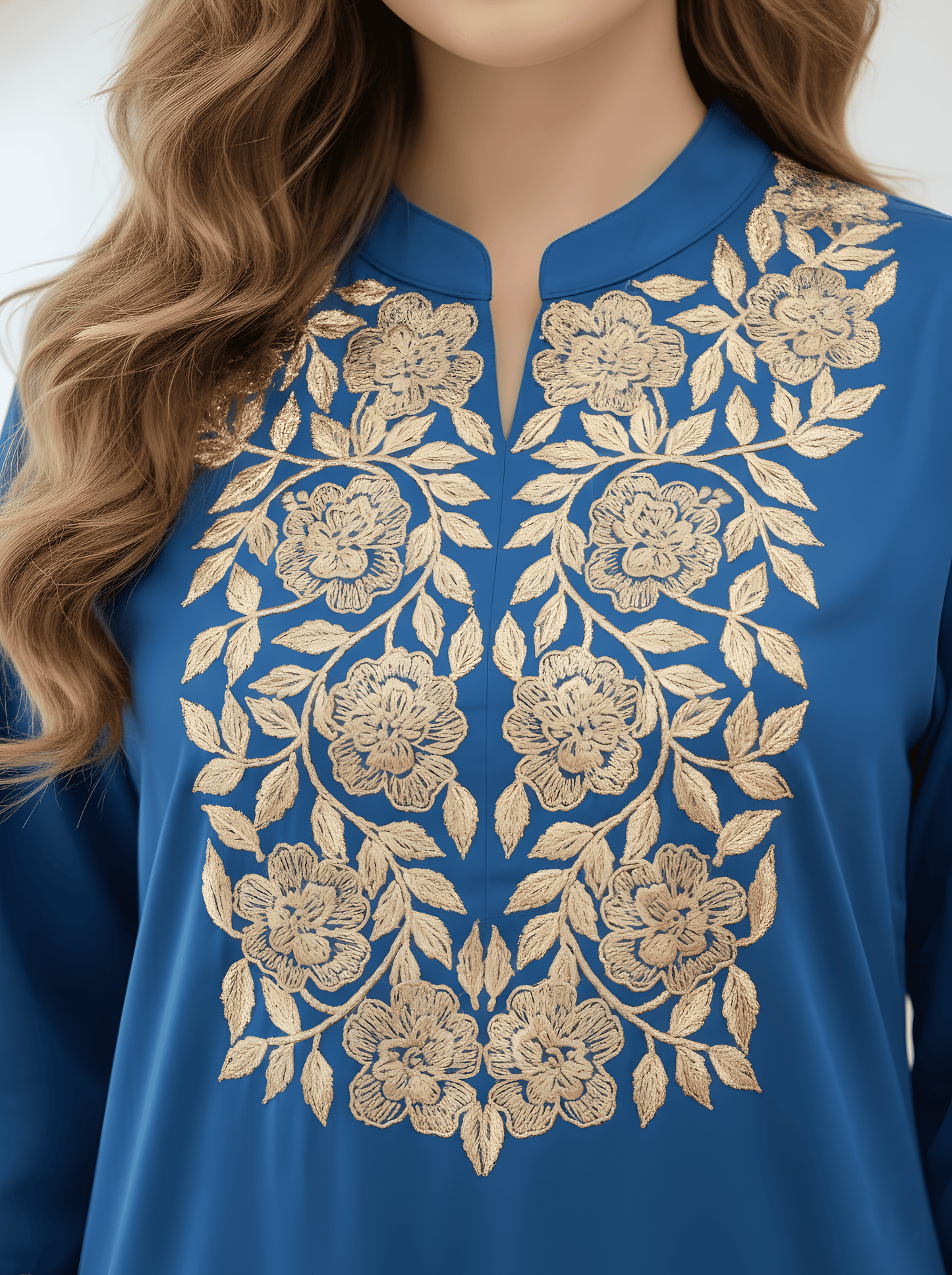 BLUE GOTA EMBROIDED TUNIC