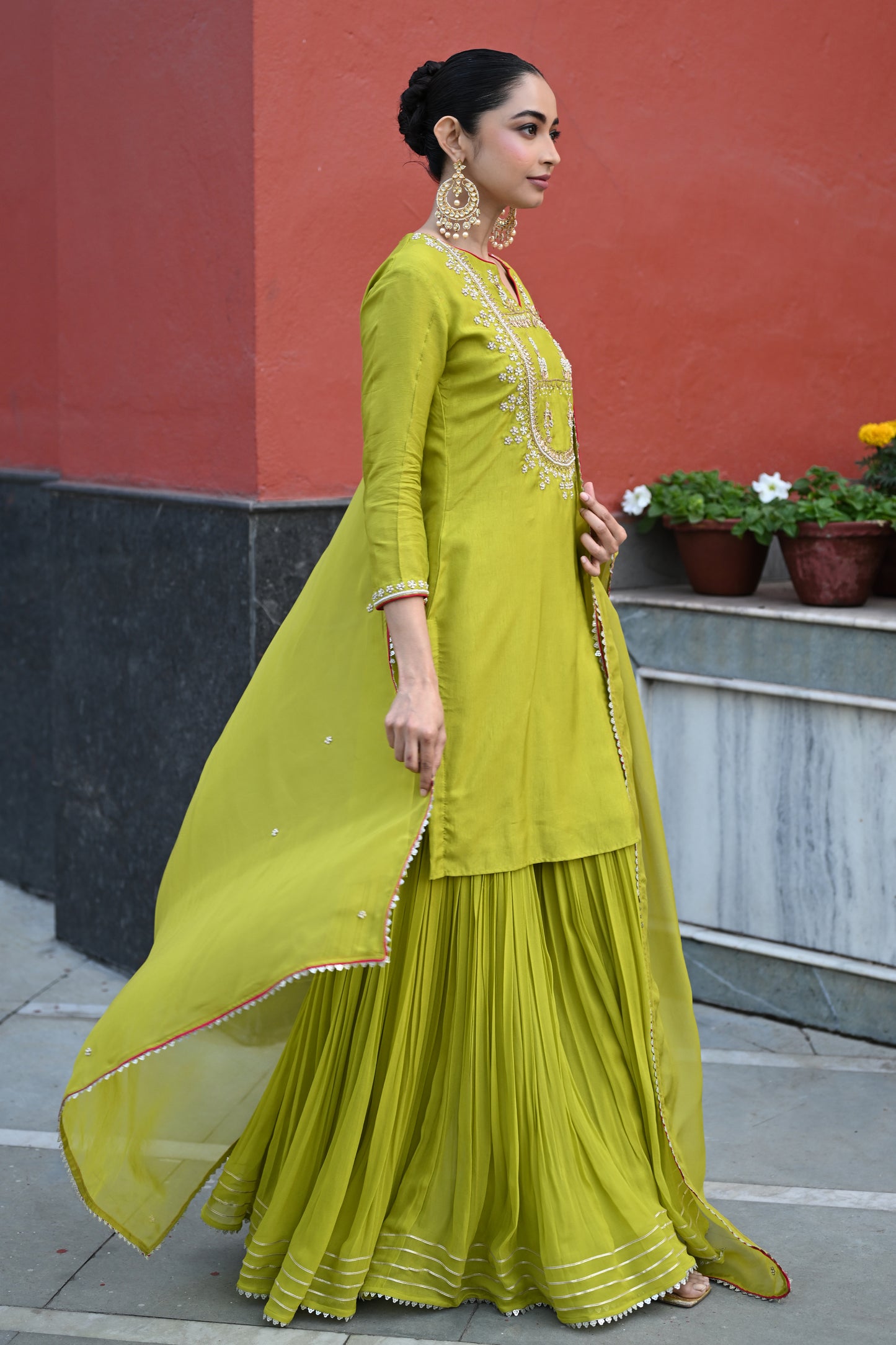 GREEN SHARARA SET