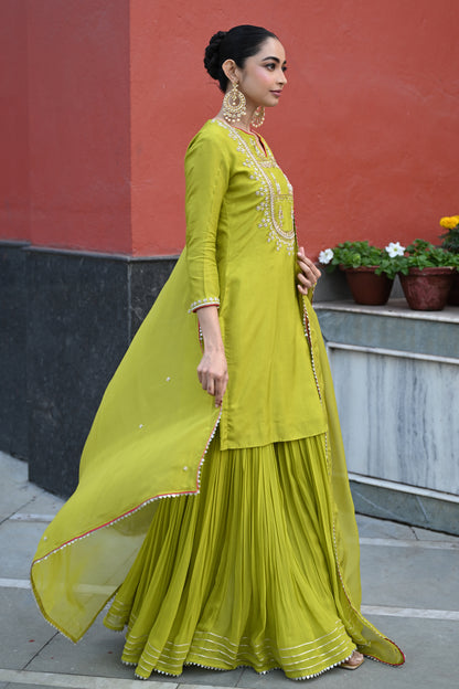 GREEN SHARARA SET