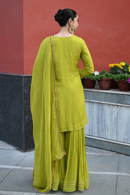 GREEN SHARARA SET
