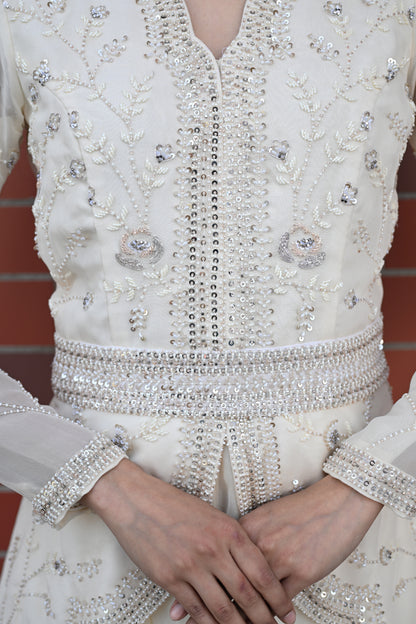 IVORY PEPLUM KURTA SET