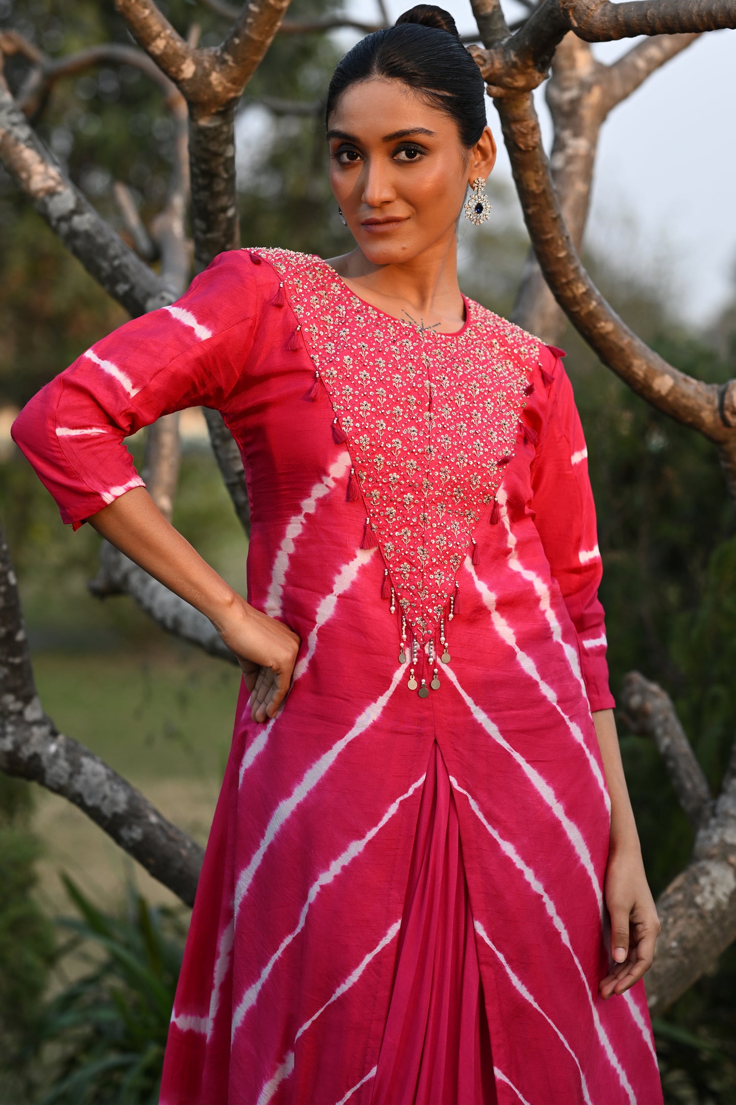 LAHERIYA JACKET WITH DRAPED INNER