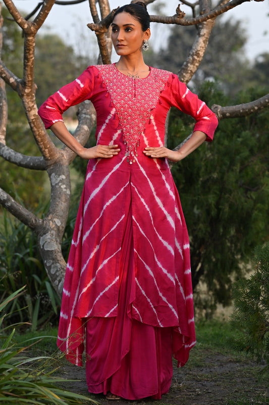 LAHERIYA JACKET WITH DRAPED INNER