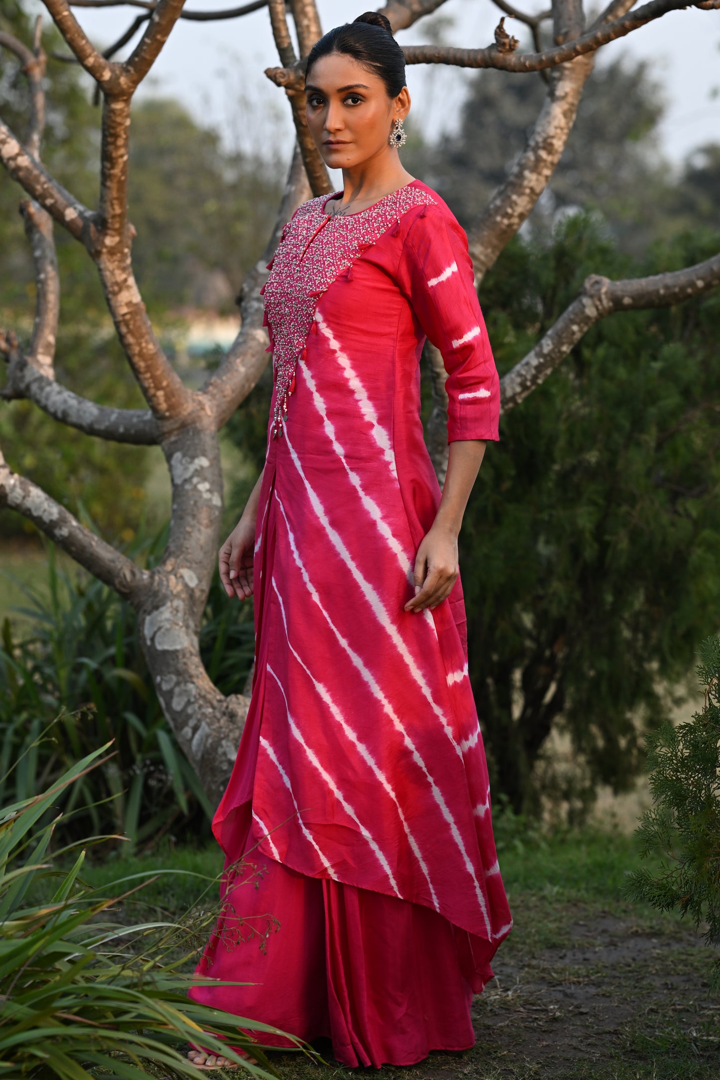 LAHERIYA JACKET WITH DRAPED INNER