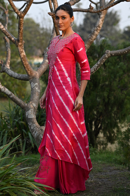 LAHERIYA JACKET WITH DRAPED INNER