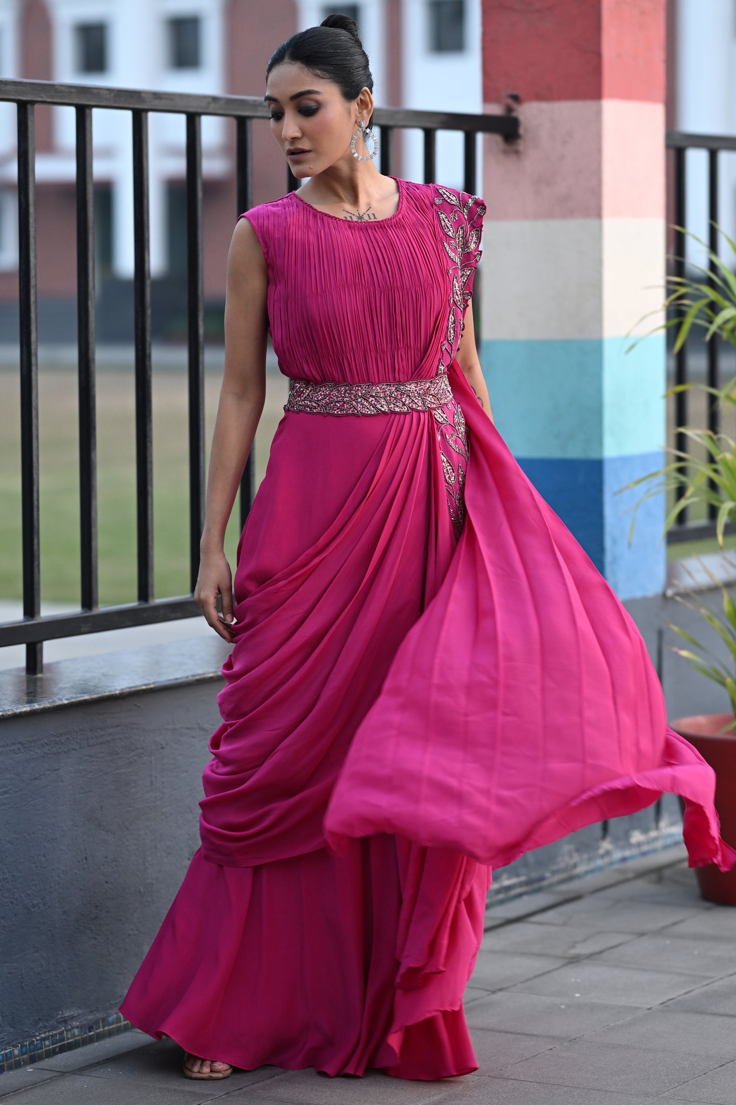 DRAPE SAREE WITH BELT