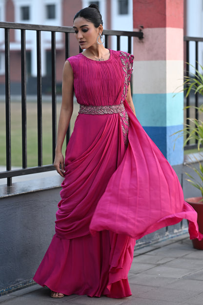 DRAPE SAREE WITH BELT