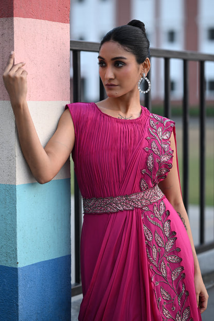 DRAPE SAREE WITH BELT