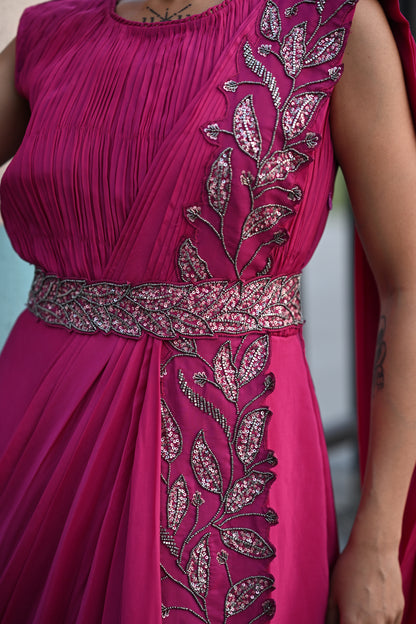 DRAPE SAREE WITH BELT