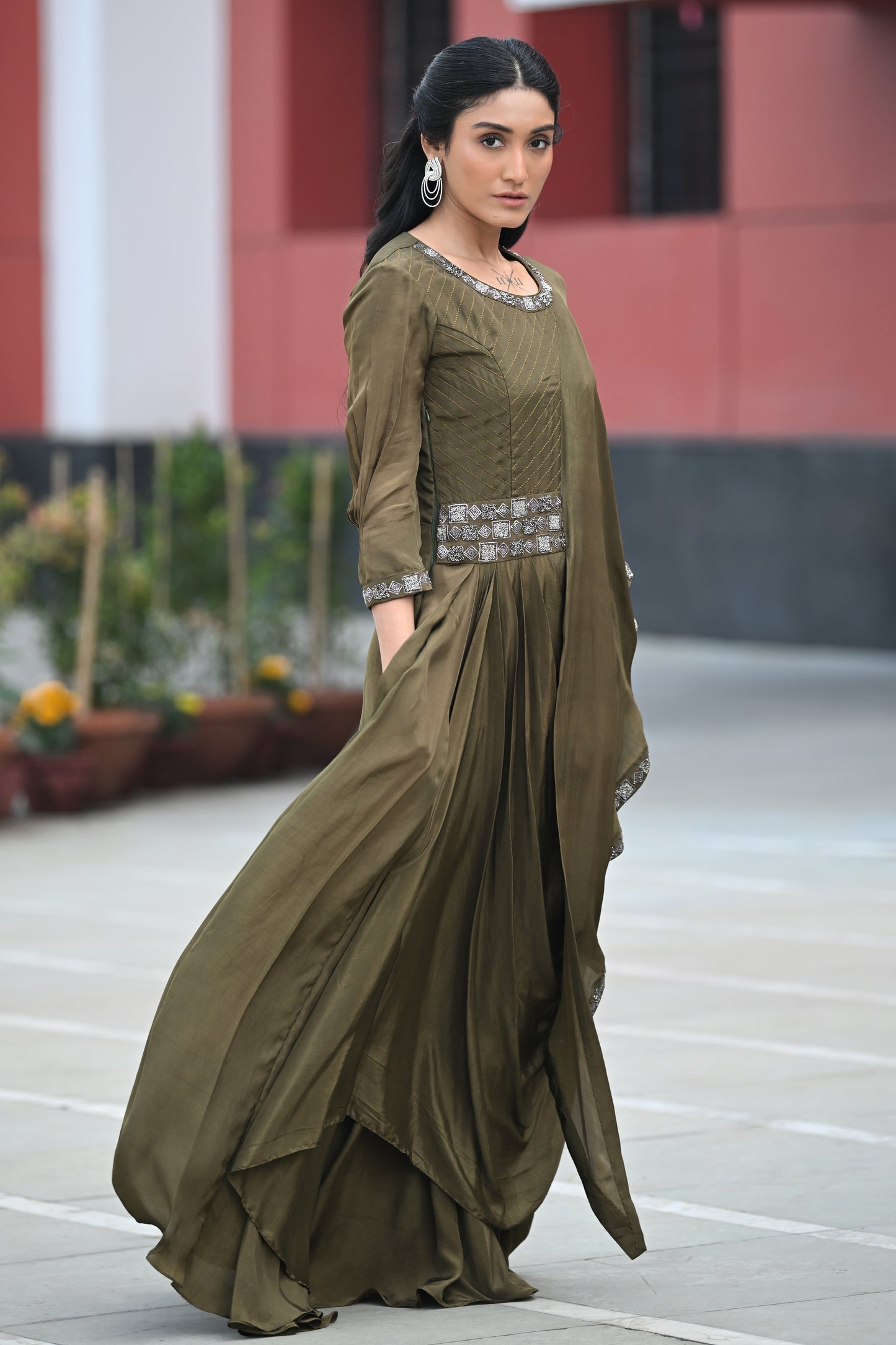ONE SIDE KAFTAN GOWN