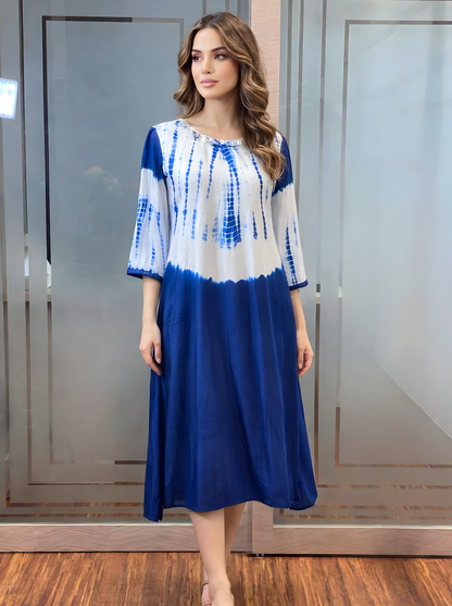 BLUE MARBLE DYE TUNIC