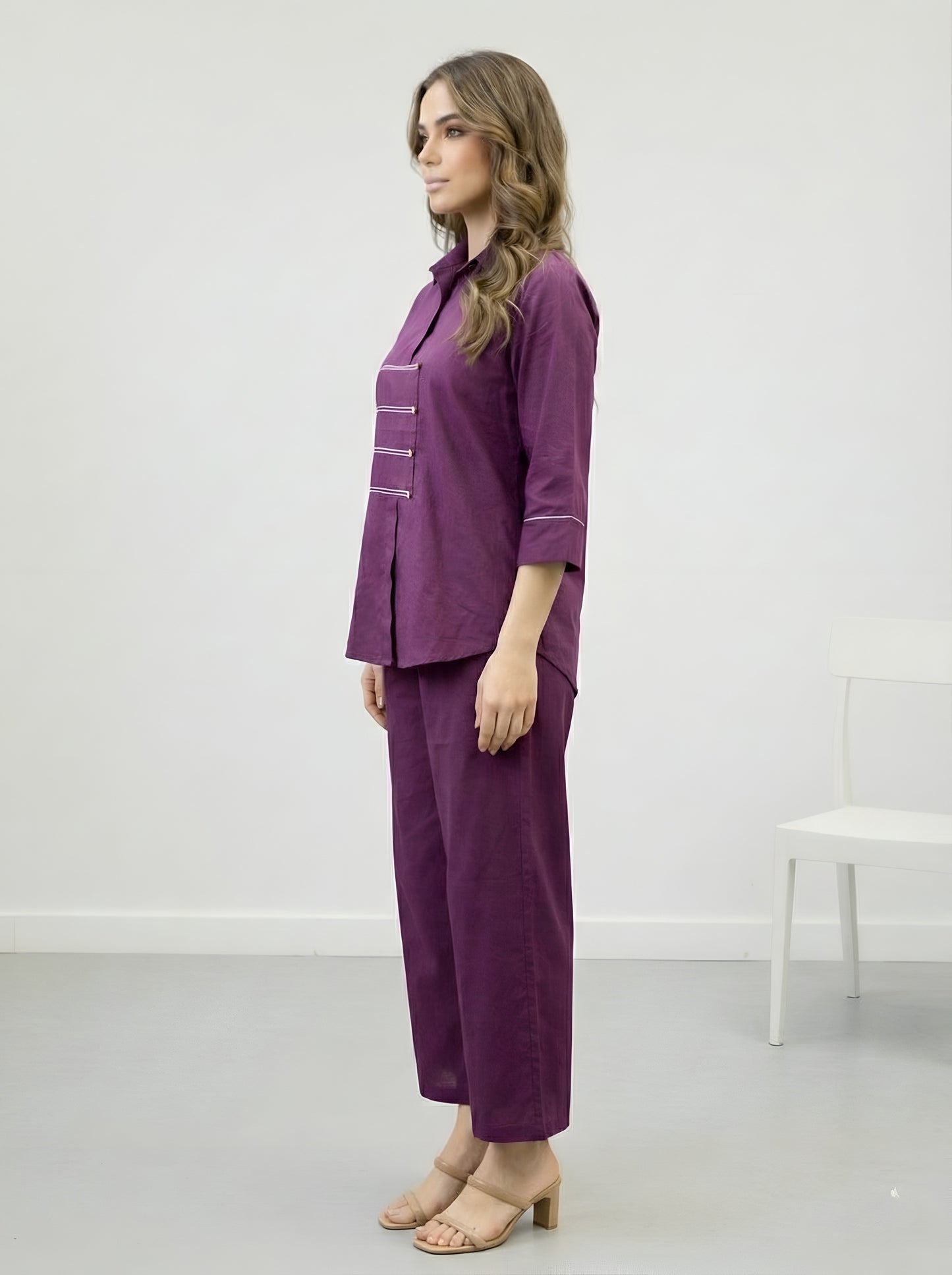 WINE CHIC POPLIN CORDSET