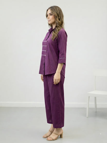 WINE CHIC POPLIN CORDSET