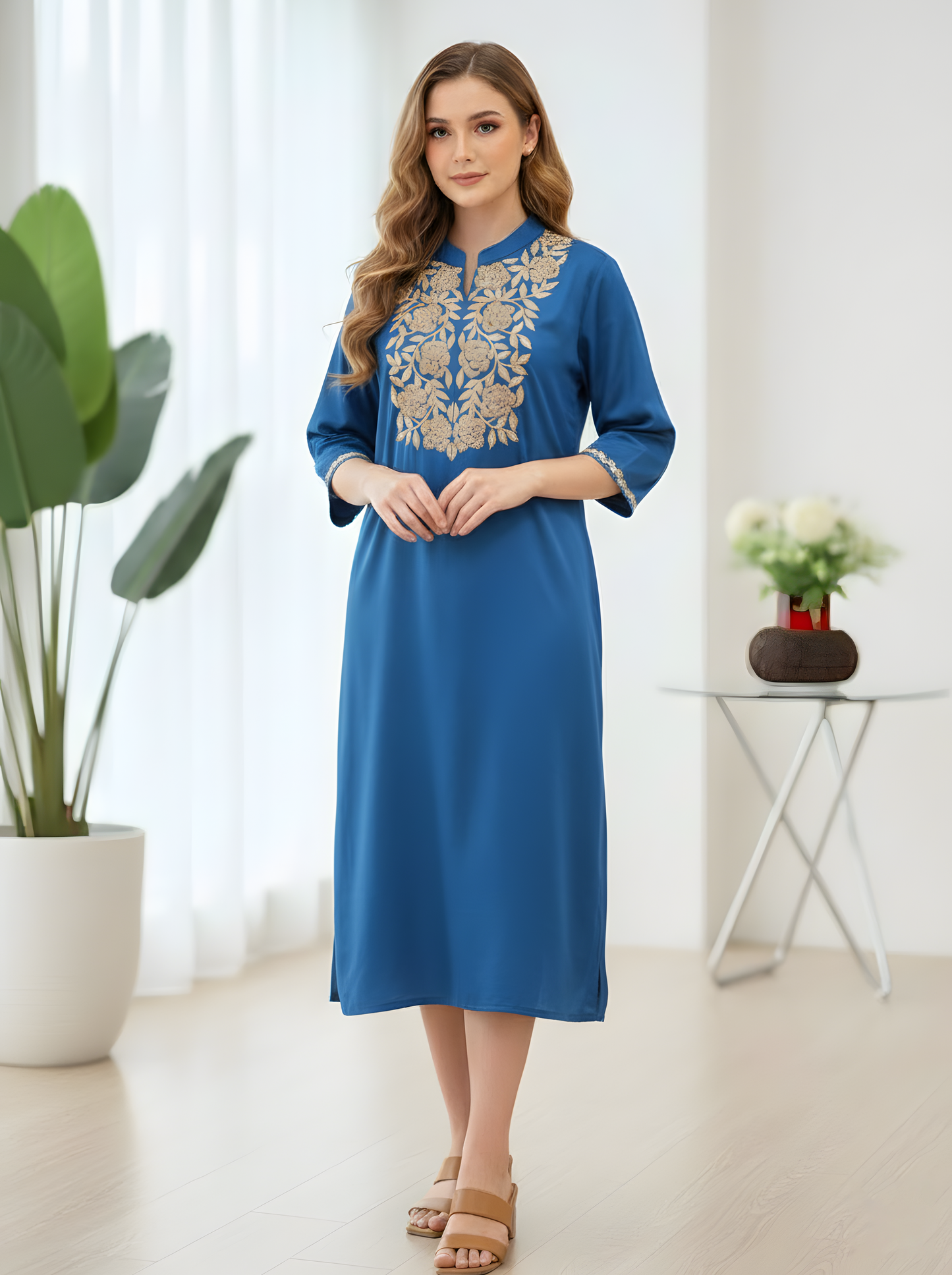 BLUE GOTA EMBROIDED TUNIC