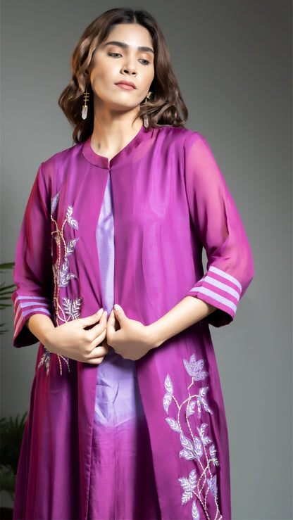 PEARL AND APPLIQUE JACKET SET