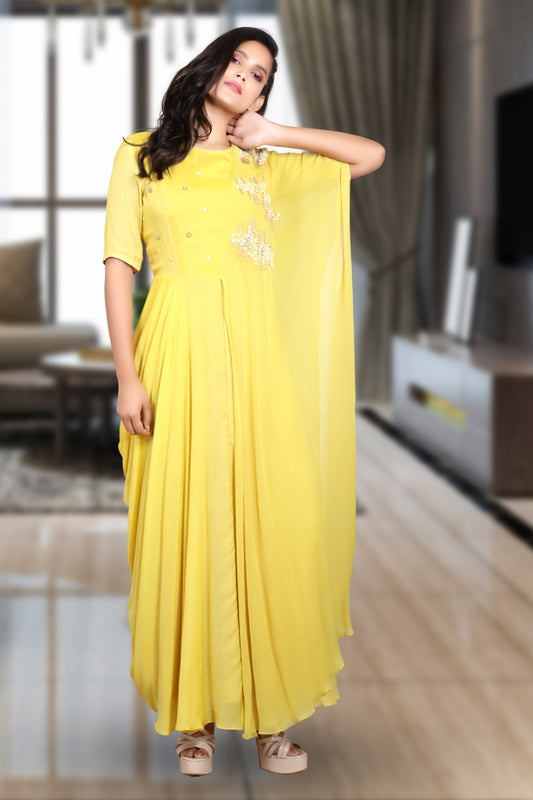 INDOWESTERN COWL DRESS