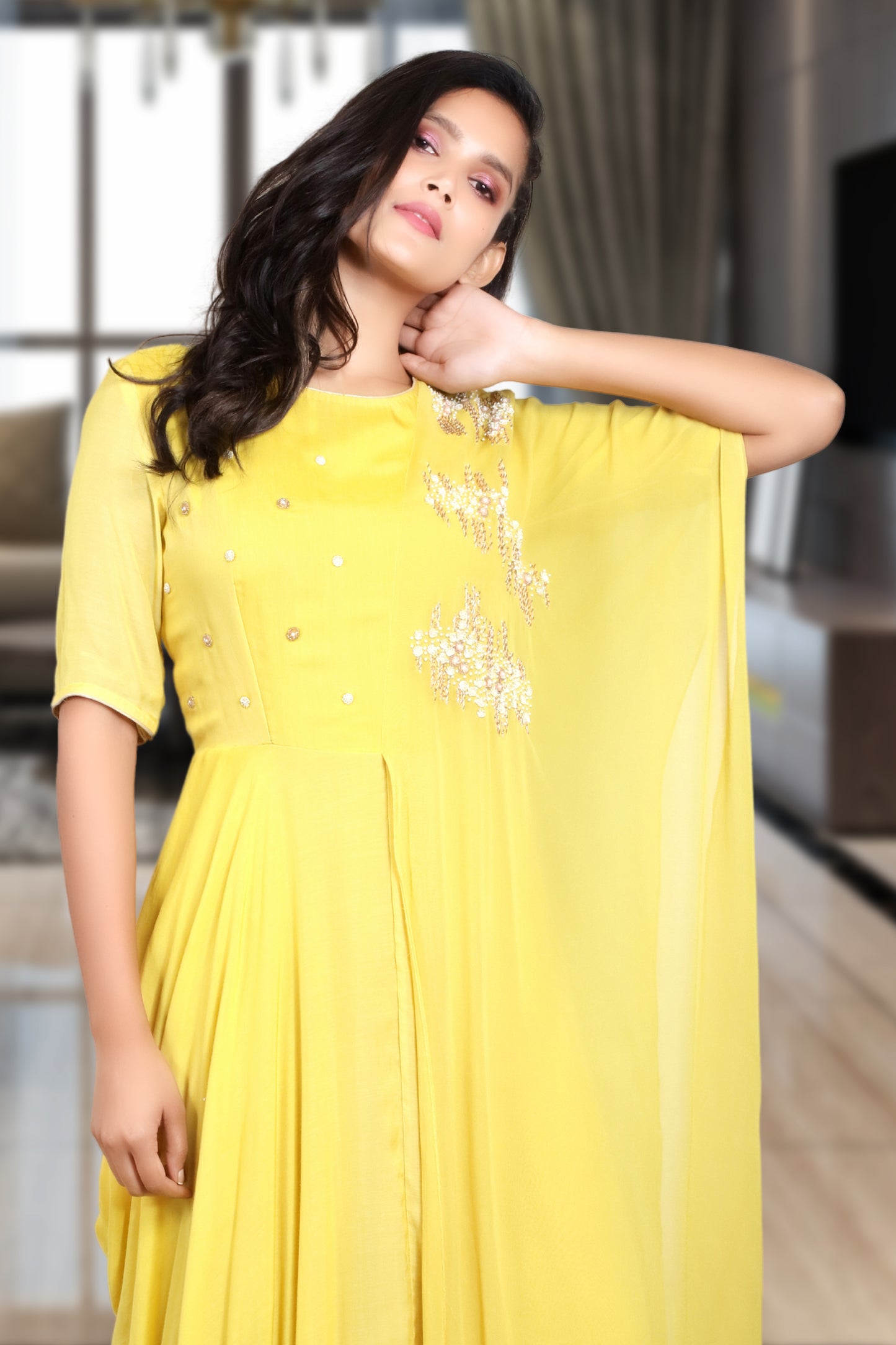 INDOWESTERN COWL DRESS